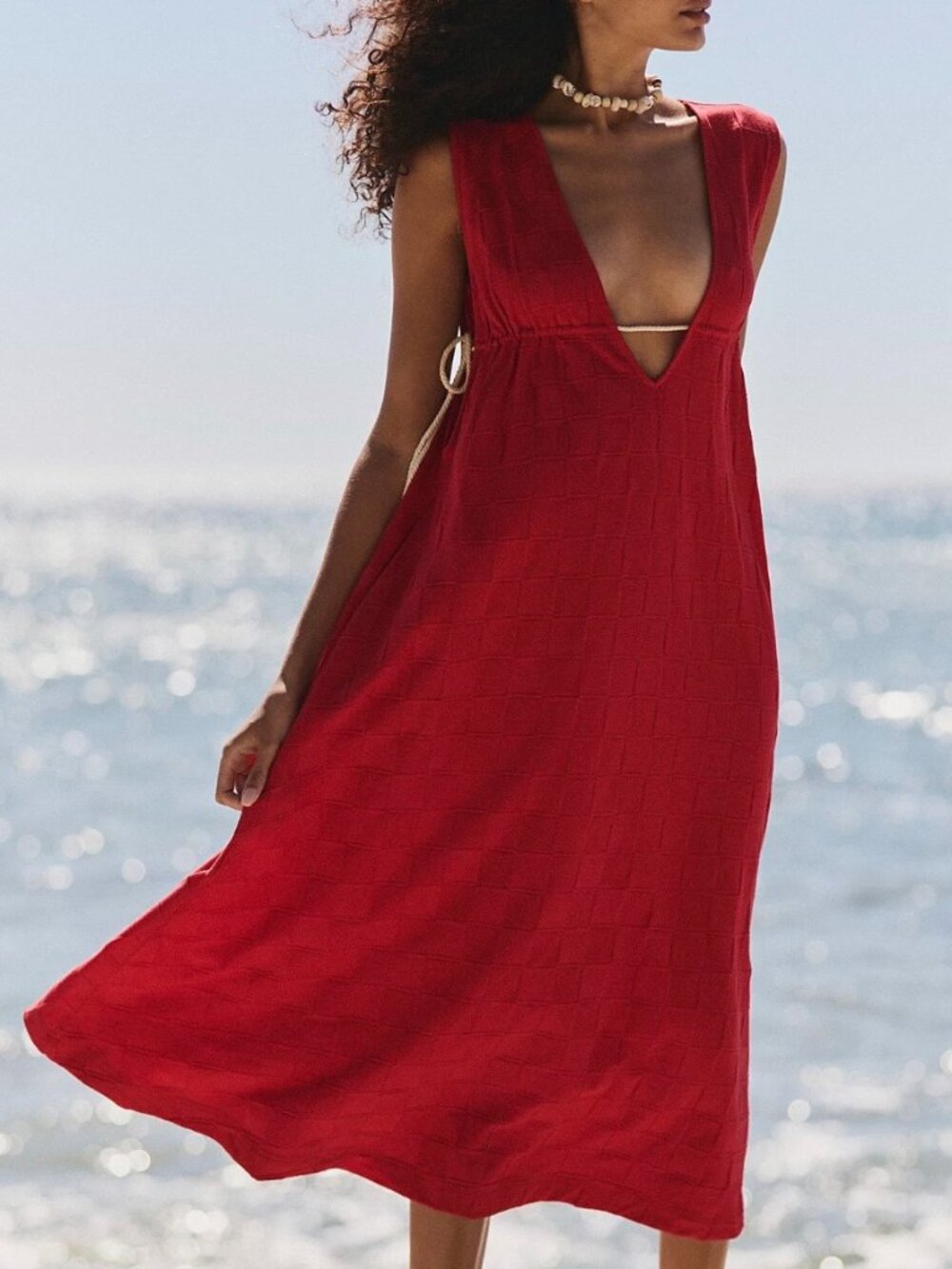 Free People Tidebreaker Midi Dress Large NWT - Picture 10 of 15